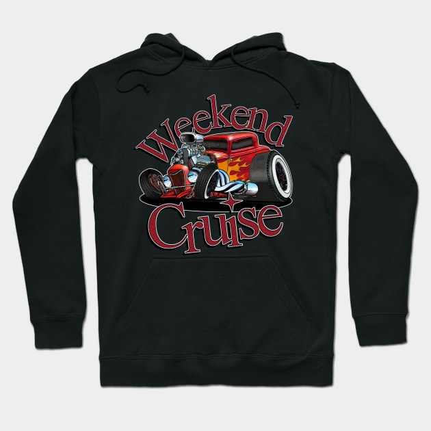 Weekend Cruise - Hot Rod Car Hoodie by Wilcox PhotoArt